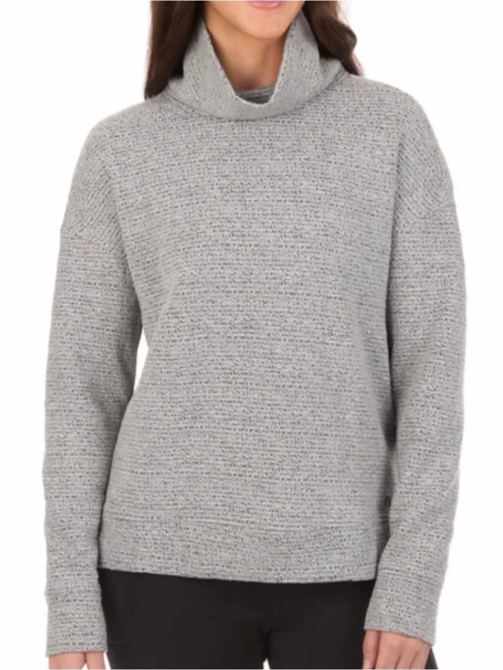 The American Outdoorsman Gray Jacquard Mock Neck Pullover Sweater Size L